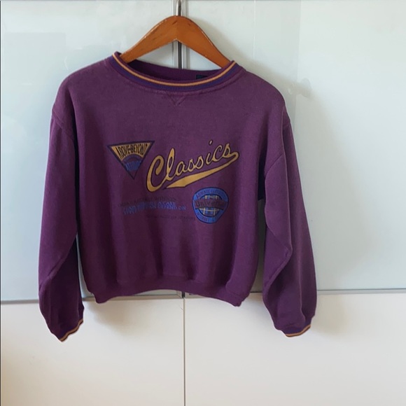 body ragz Sweaters - Vintage Cropped Sweater Purple Body Ragz